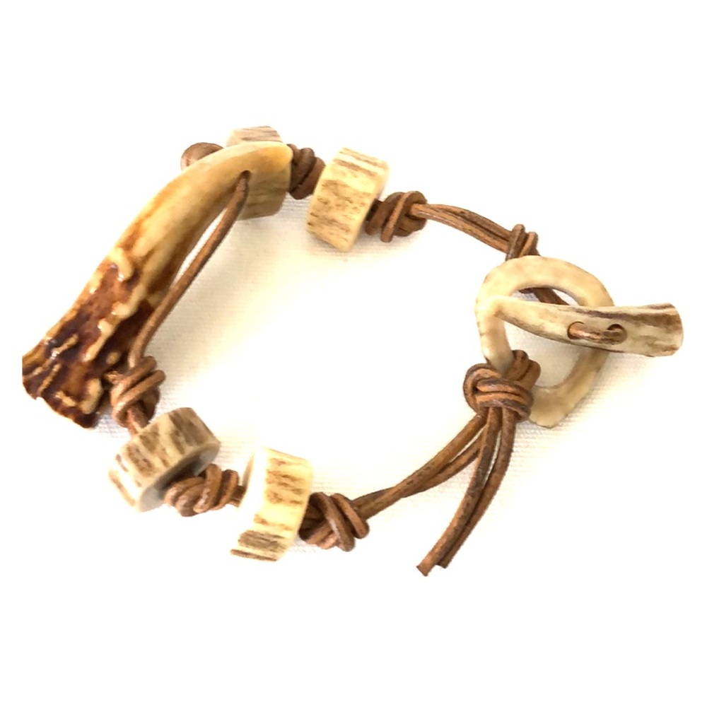 ♦️NATURALLY SHED ANTLER VINTAGE BRACELET♦️ - Picture 6 of 11